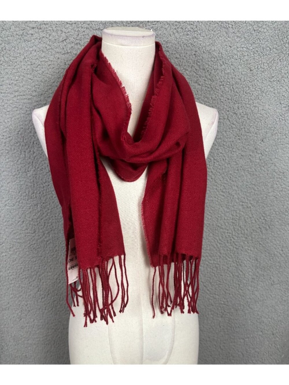 Style&Co Women's Fringed Scarf Wrap Shawl One Size Lightweight Red New With Tags
